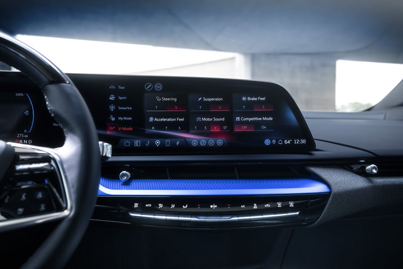 The 2026 OPTIQ-V Display Screen Displaying the V-Mode Settings | Three-Way Cadillac in Bakersfield CA